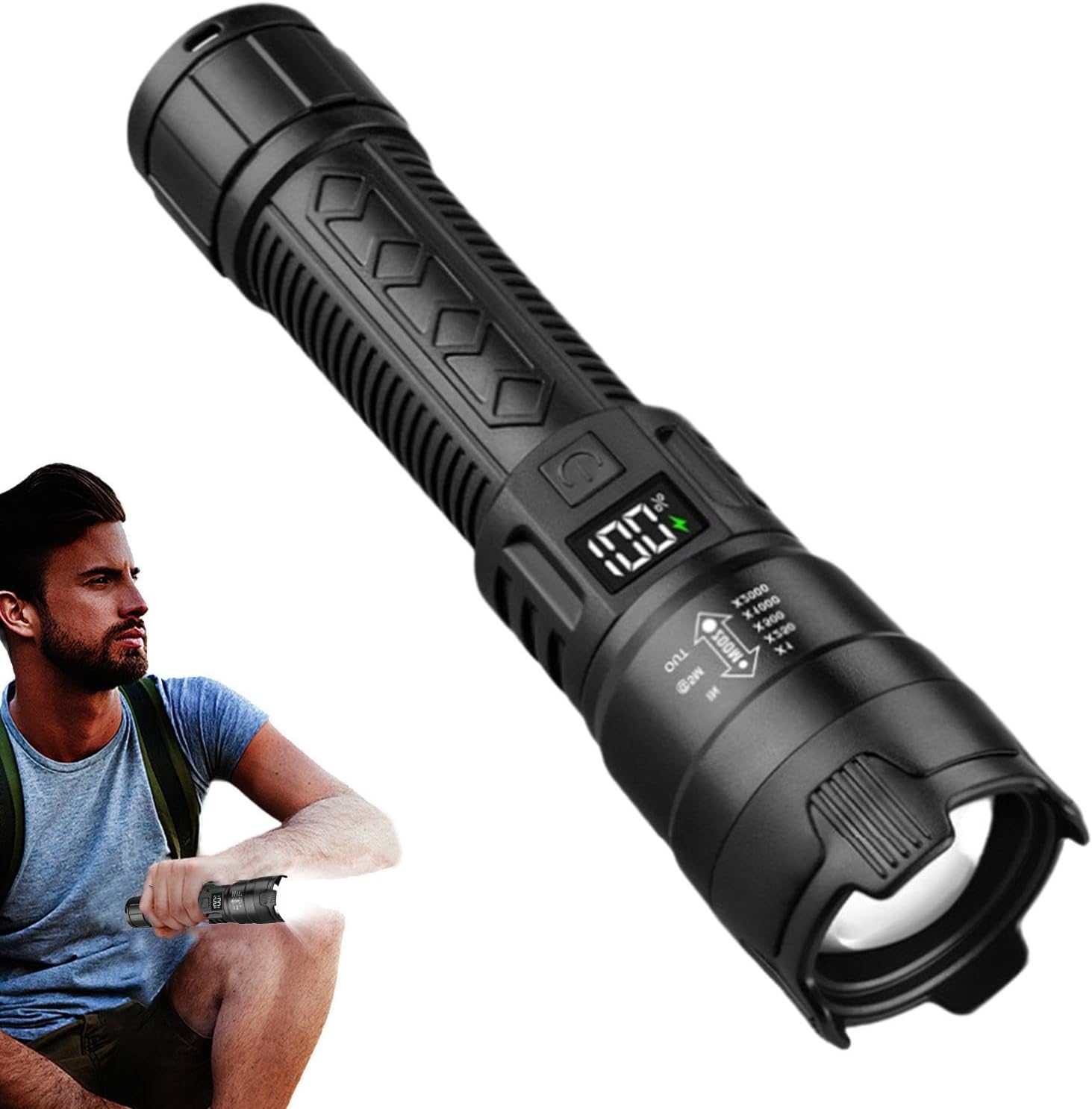 Outdoor Lighting Junction Box - Tactical LED Flashlight 2000LM USB Rechargeable