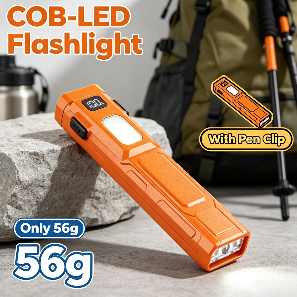 Outdoor Lighting Junction Box - COB LED EDC Flashlight Pen‑Clip Pocket