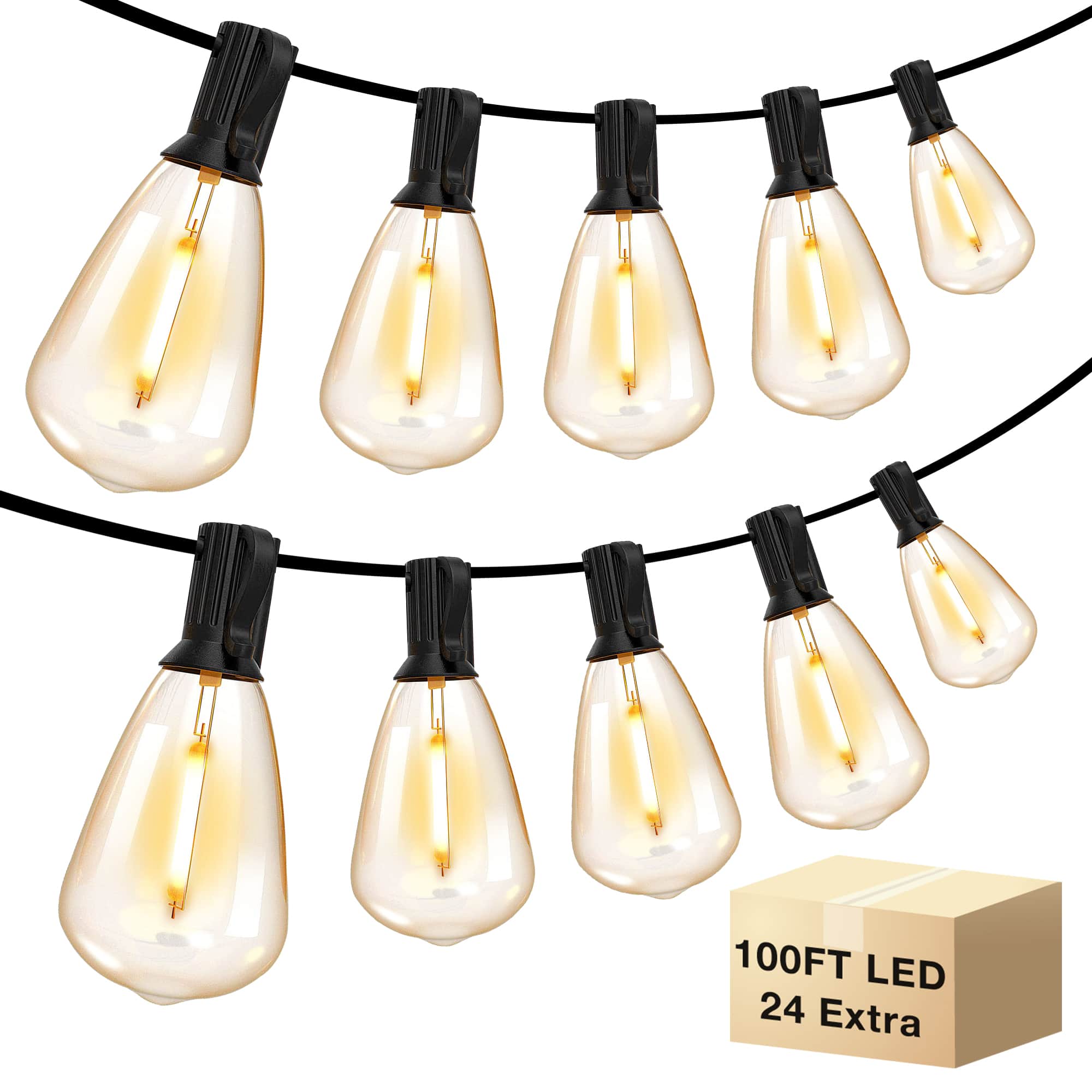 String Light Bistro - 100ft Outdoor String Lights Waterproof, ST38