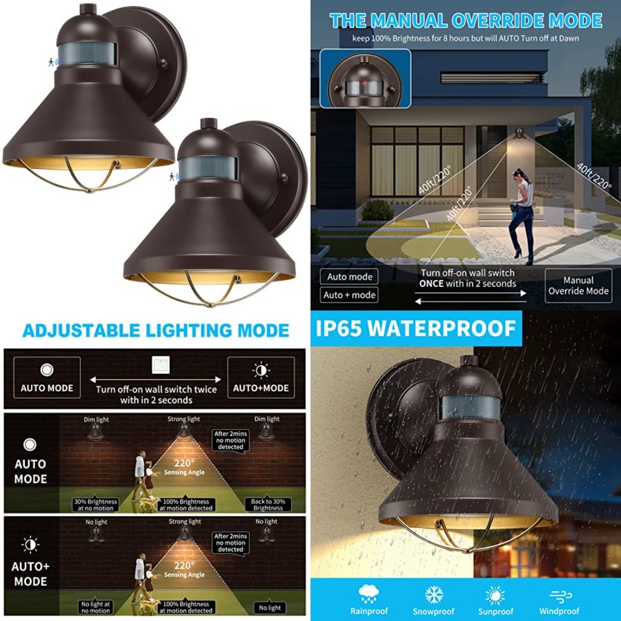 2 Pack Motion Sensor Outdoor L - Outdoor Lighting With Motion Sensor review and price