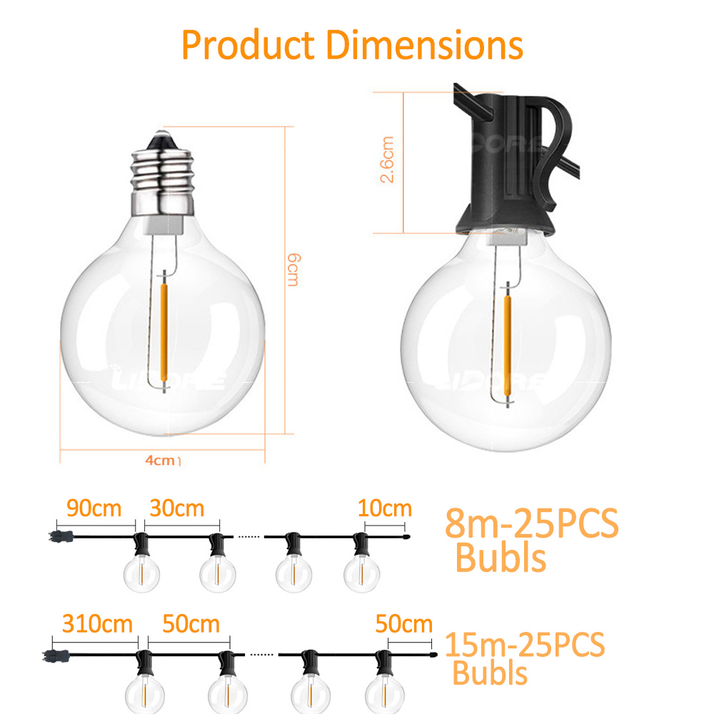 25FT/50FT G40 Clear Globe Bulb - String Light Bistro review and price