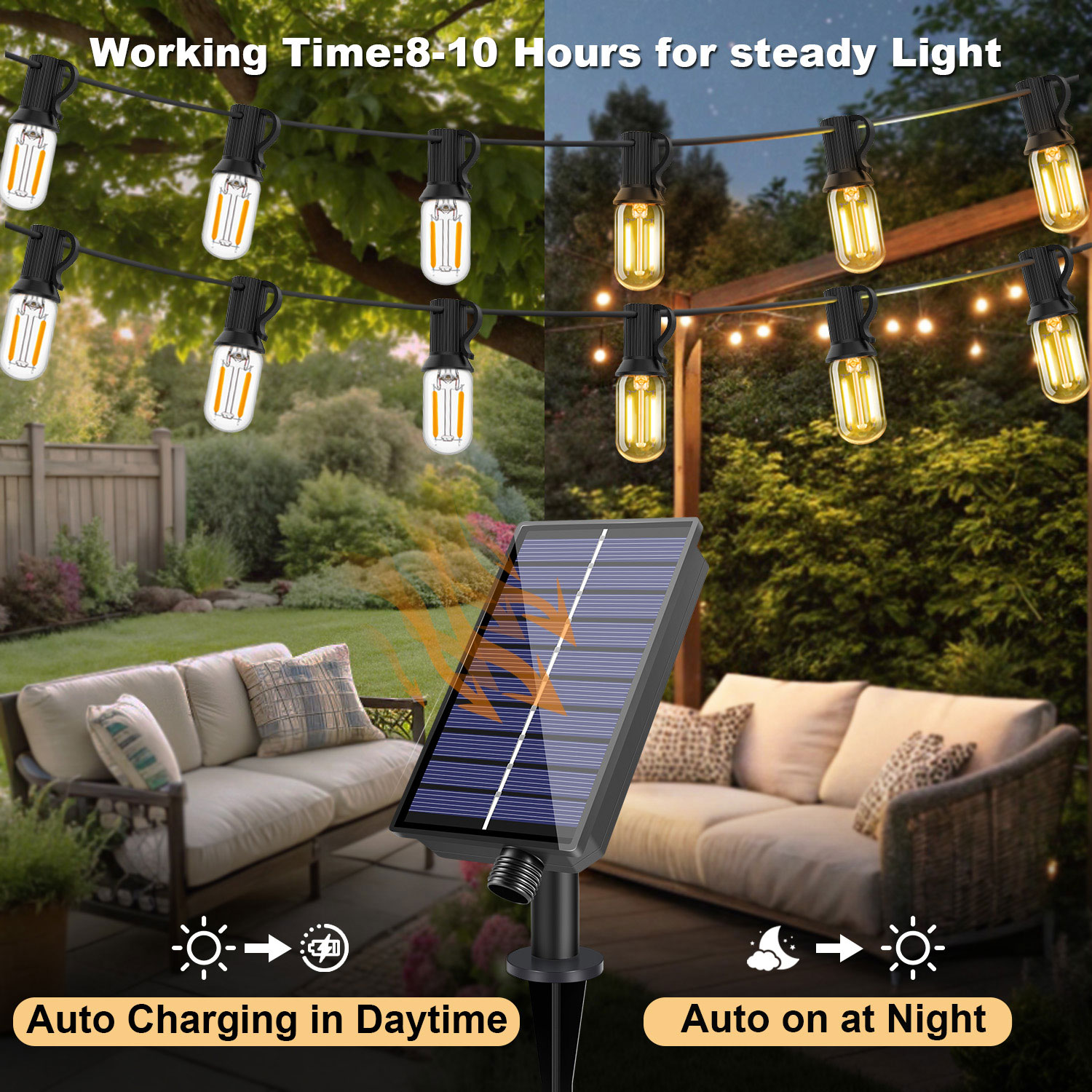 LED T22 Solar String Lights 8  - String Light Bistro review and price