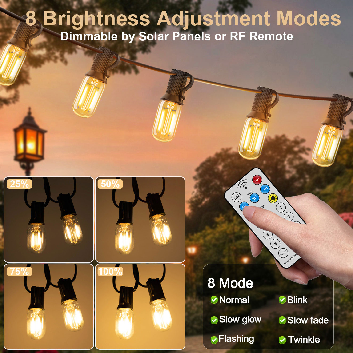 LED T22 Solar String Lights 8  - String Light Bistro review and price
